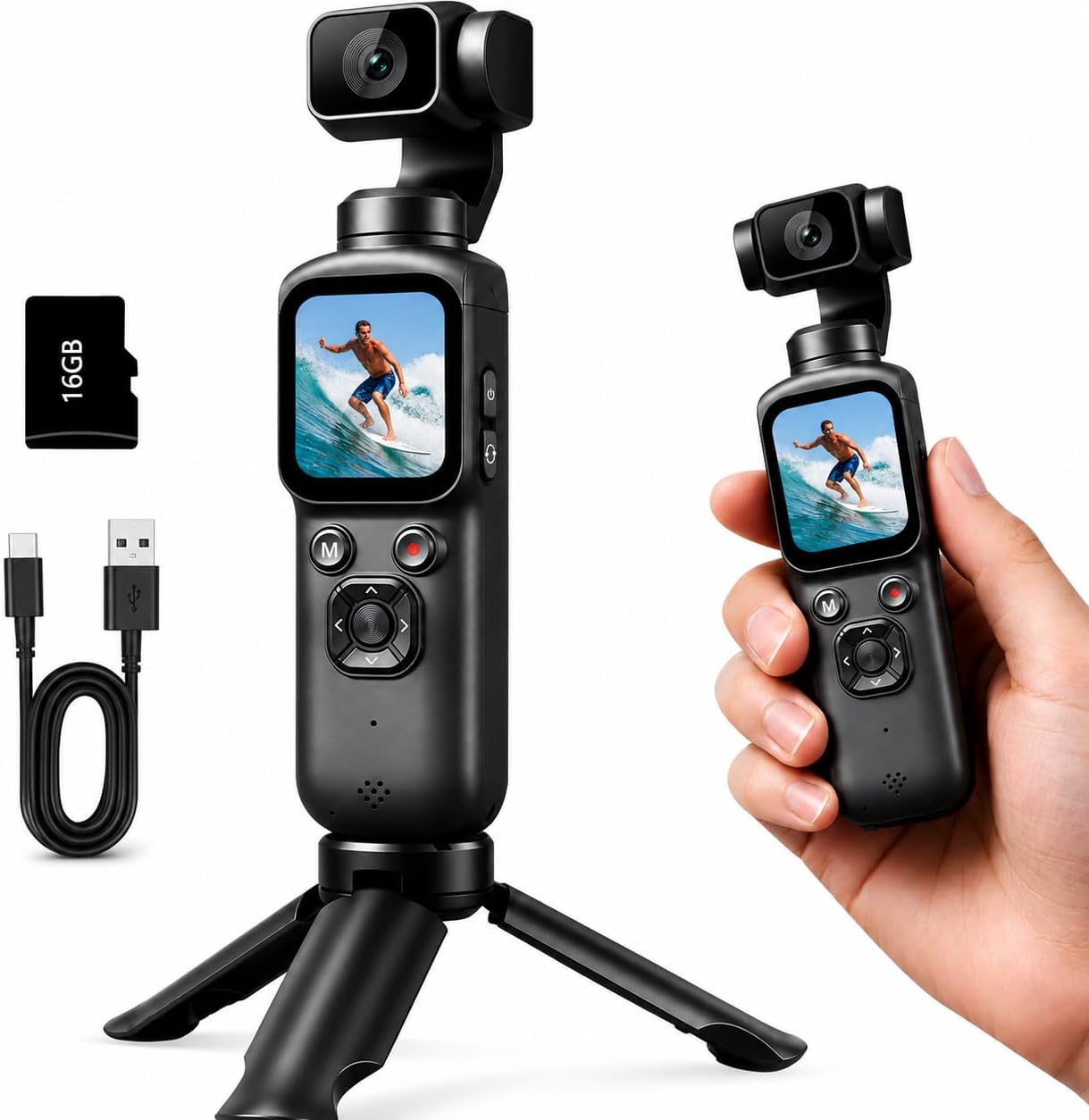 Photography Youtube - 4K Handheld Gimbal Vlogging Camera for