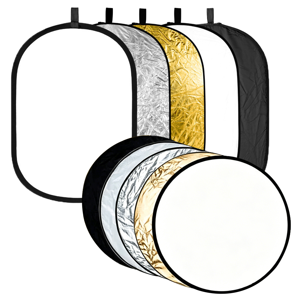 Reflector 5 In 1 - 60/80/110CM 5-in-1 Collapsible Light Reflector Oval
