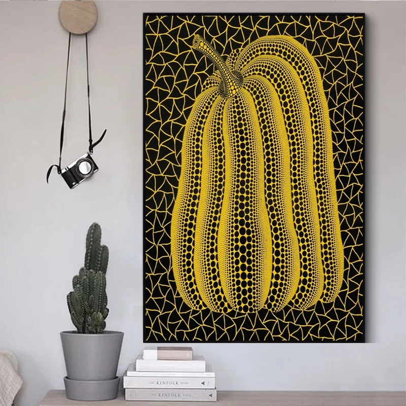 Photography Hobby - Yayoi Kusama Abstract Pumpkin Canvas Painting