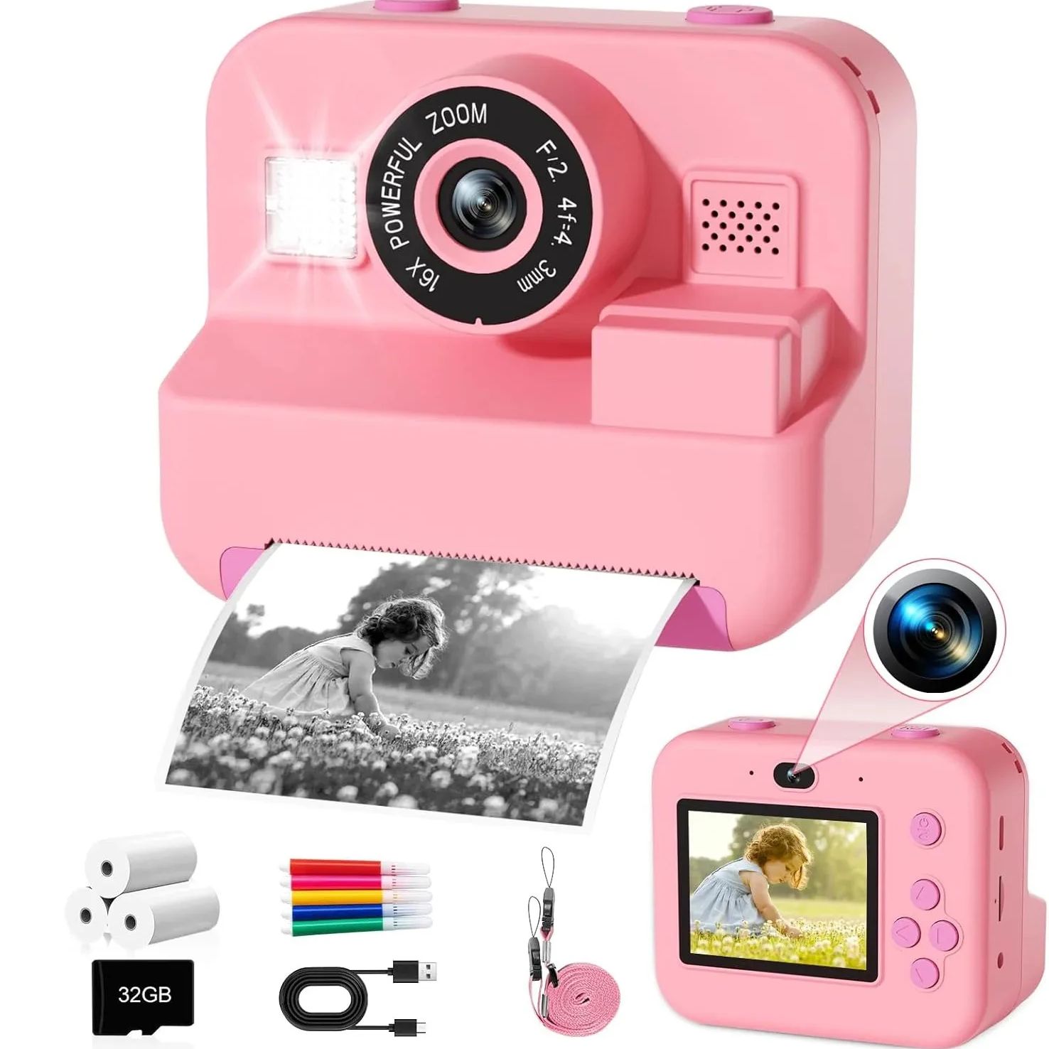 Photography And Videography - newInstant Print Camera With 32G Card