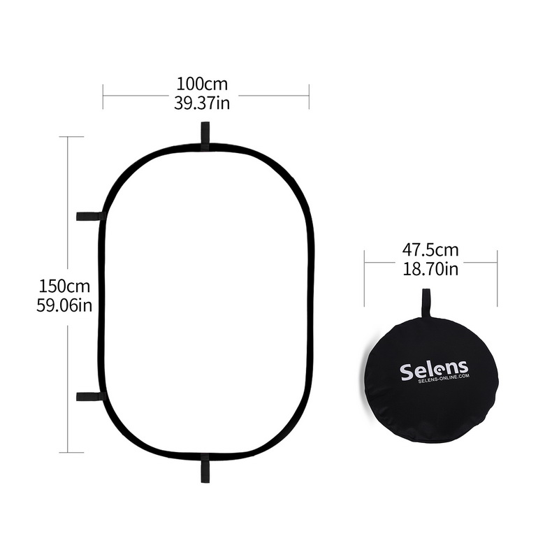 Reflector 5 In 1 - 100X150CM Foldable Oval Reflector Soft Light