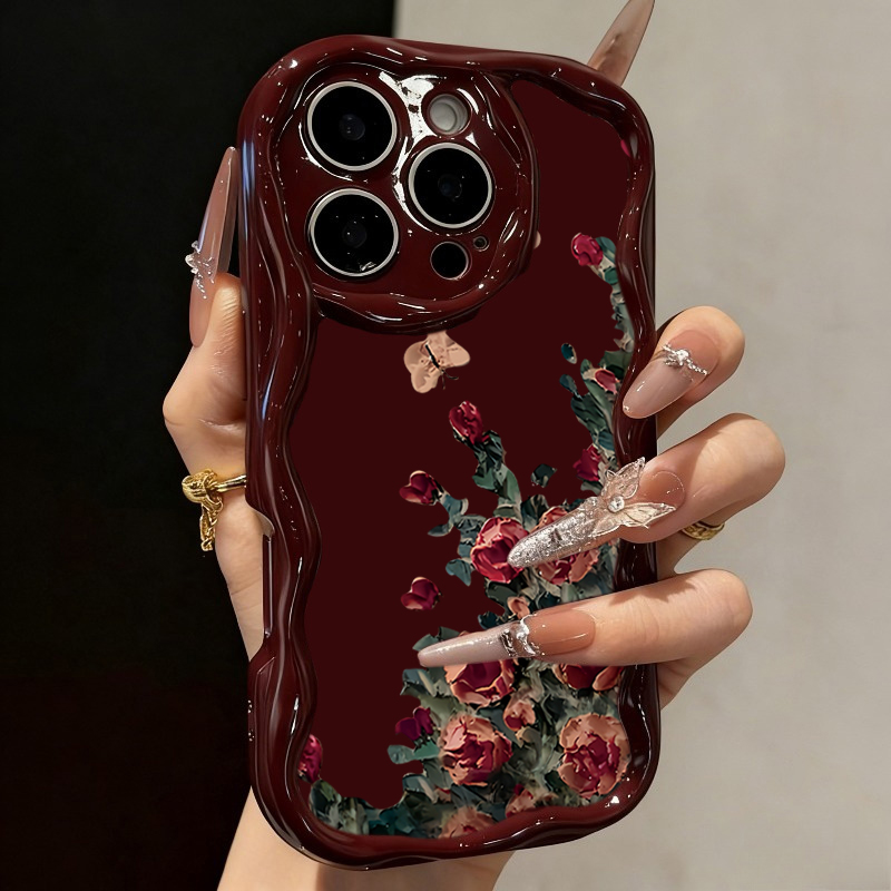 Photography Hobby - Retro Oil Painting Flower Pattern Phone