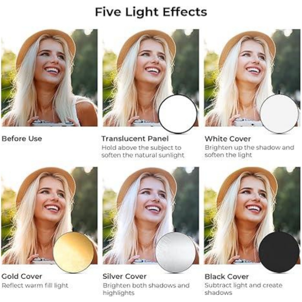 HUANYINGBJB Portable 5 in 1 Ph - Reflector 5 In 1 评论和价格