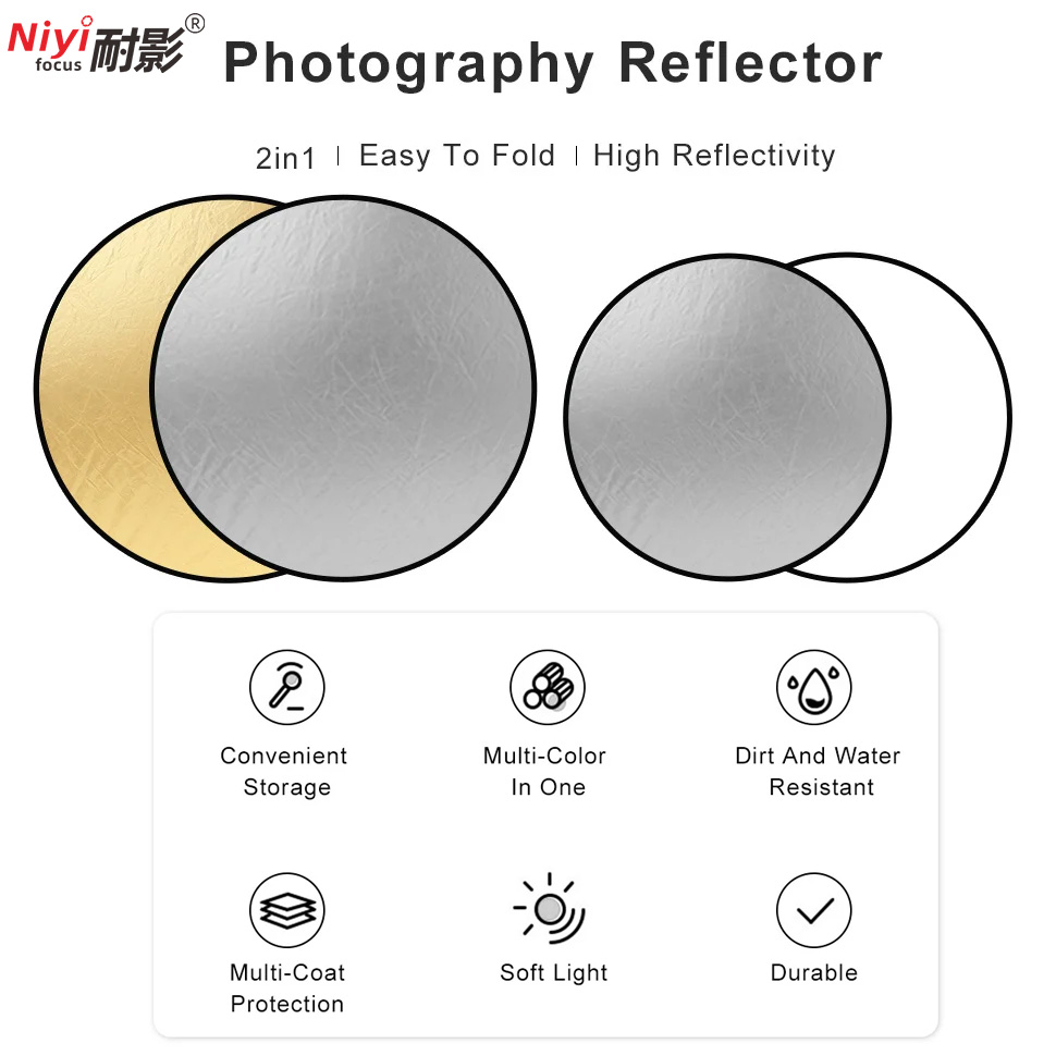 2in1 Round Portable Reflector  - Reflector 5 In 1 评论和价格