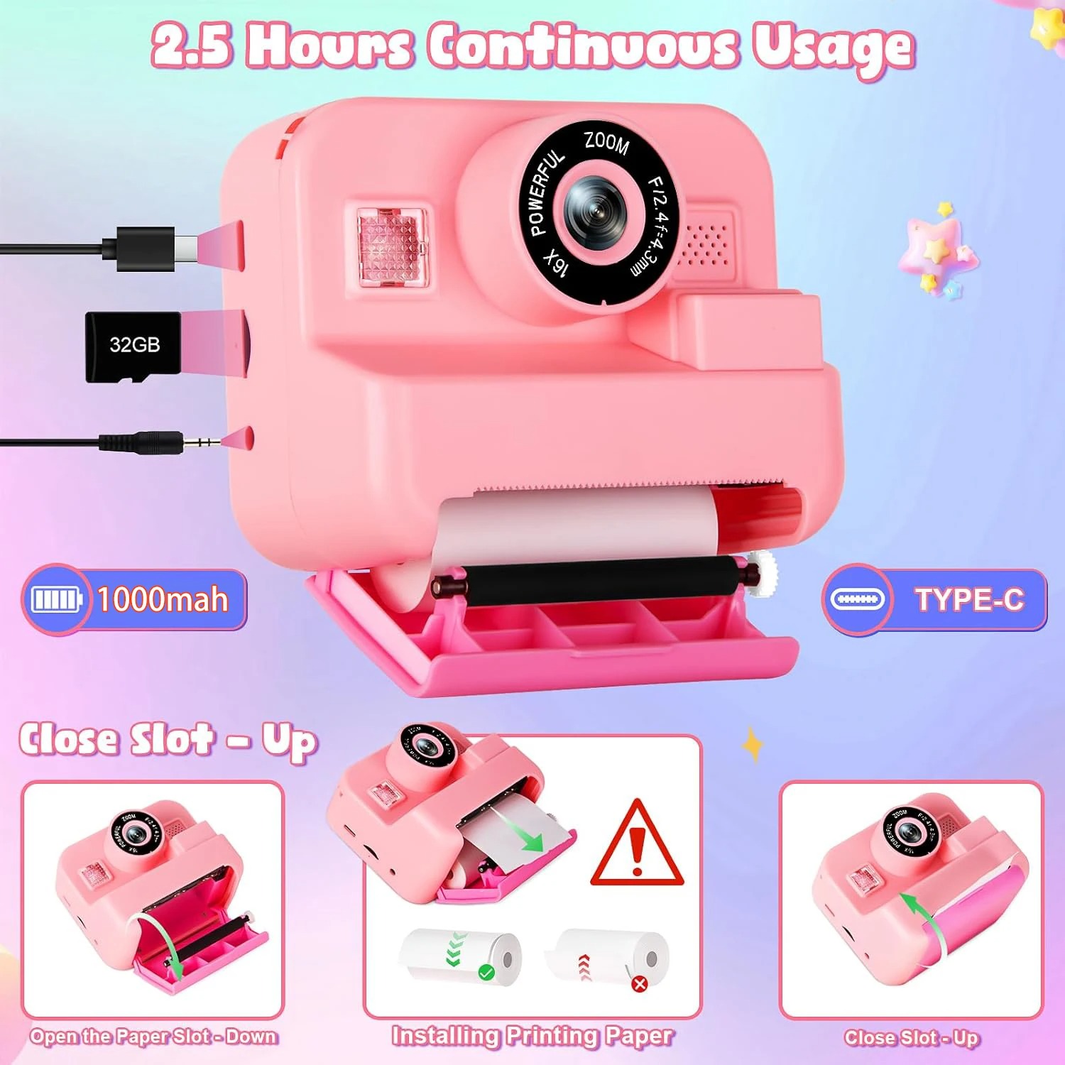newInstant Print Camera With 3 - Photography And Videography 评论和价格
