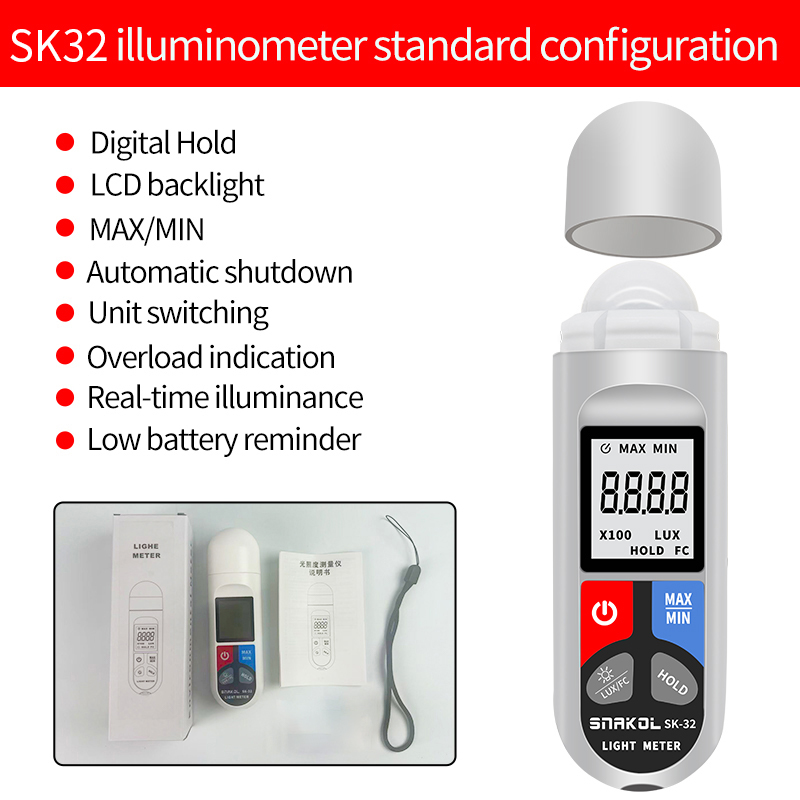 SK-32 Digital Illuminance Mete - Photography Ratio 评论和价格